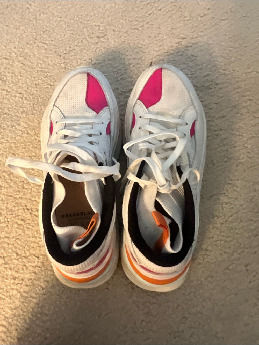 Brandblack White Multi Women's Chunky Sneaker with Orange & Mint Accents - Picture 5 of 7